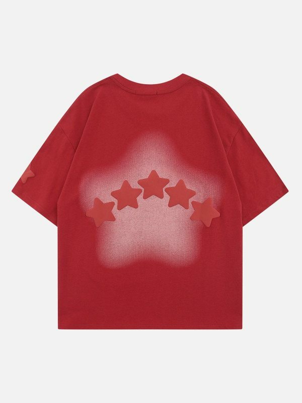 vibrant star embroidered tee retro y2k aesthetic statement 7299