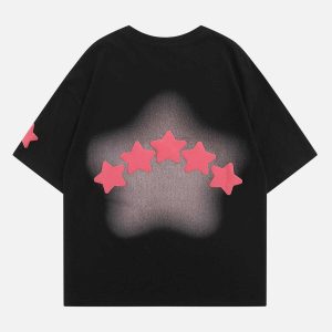 vibrant star embroidered tee retro y2k aesthetic statement 7730