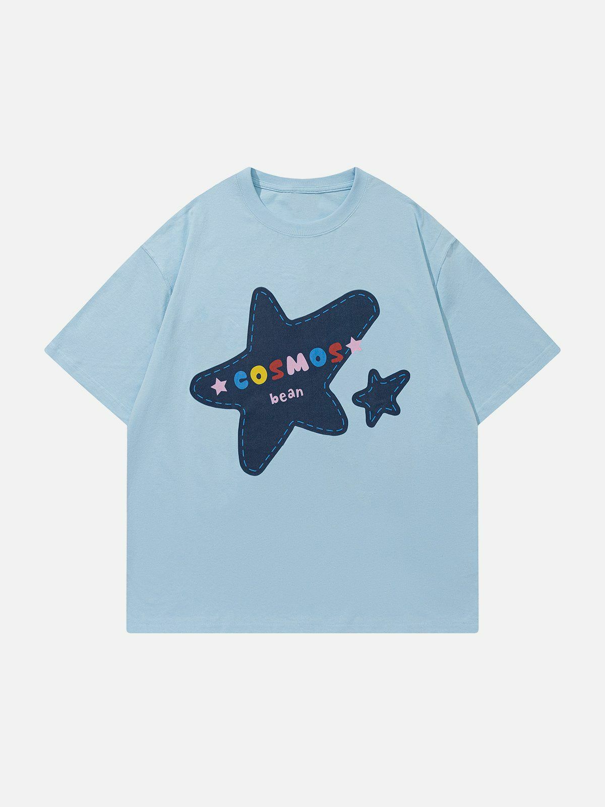 vibrant star print tee edgy  retro graphic shirt 2885