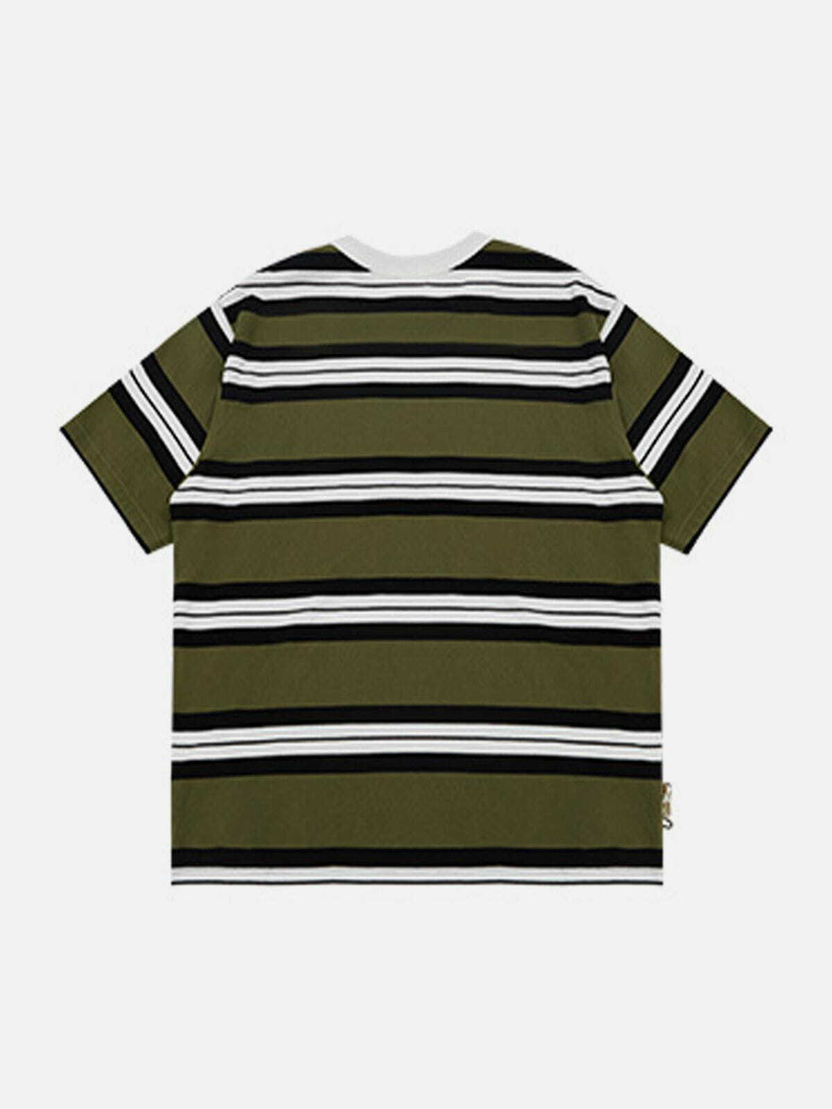 vibrant stripes print tee retro streetwear essential 1665