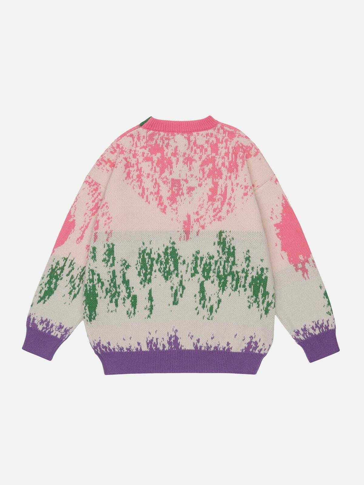 vibrant tiedye knit sweater eclectic streetwear 7888
