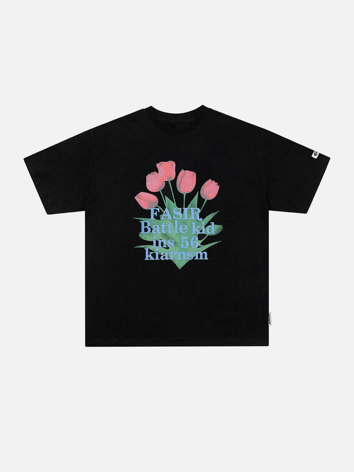 vibrant tulip bouquet tee edgy  retro floral streetwear shirt 3872