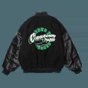 vibrant unusual jacket green & trendy streetwear 3031