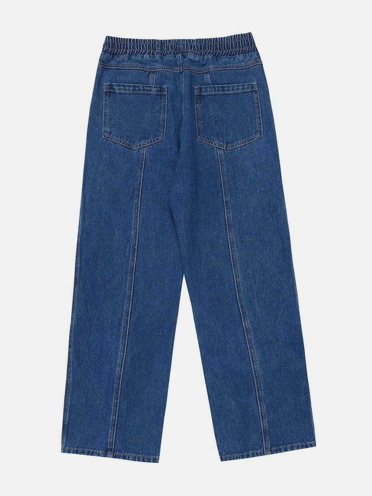 vintage buckle slit jeans edgy streetwear essential 1562