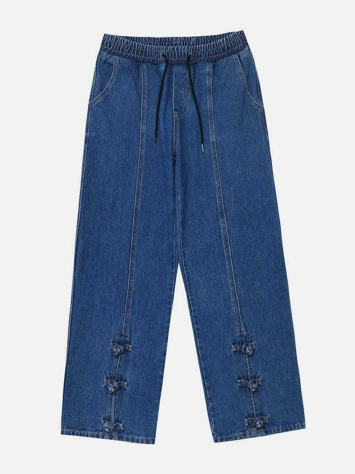 vintage buckle slit jeans edgy streetwear essential 5543