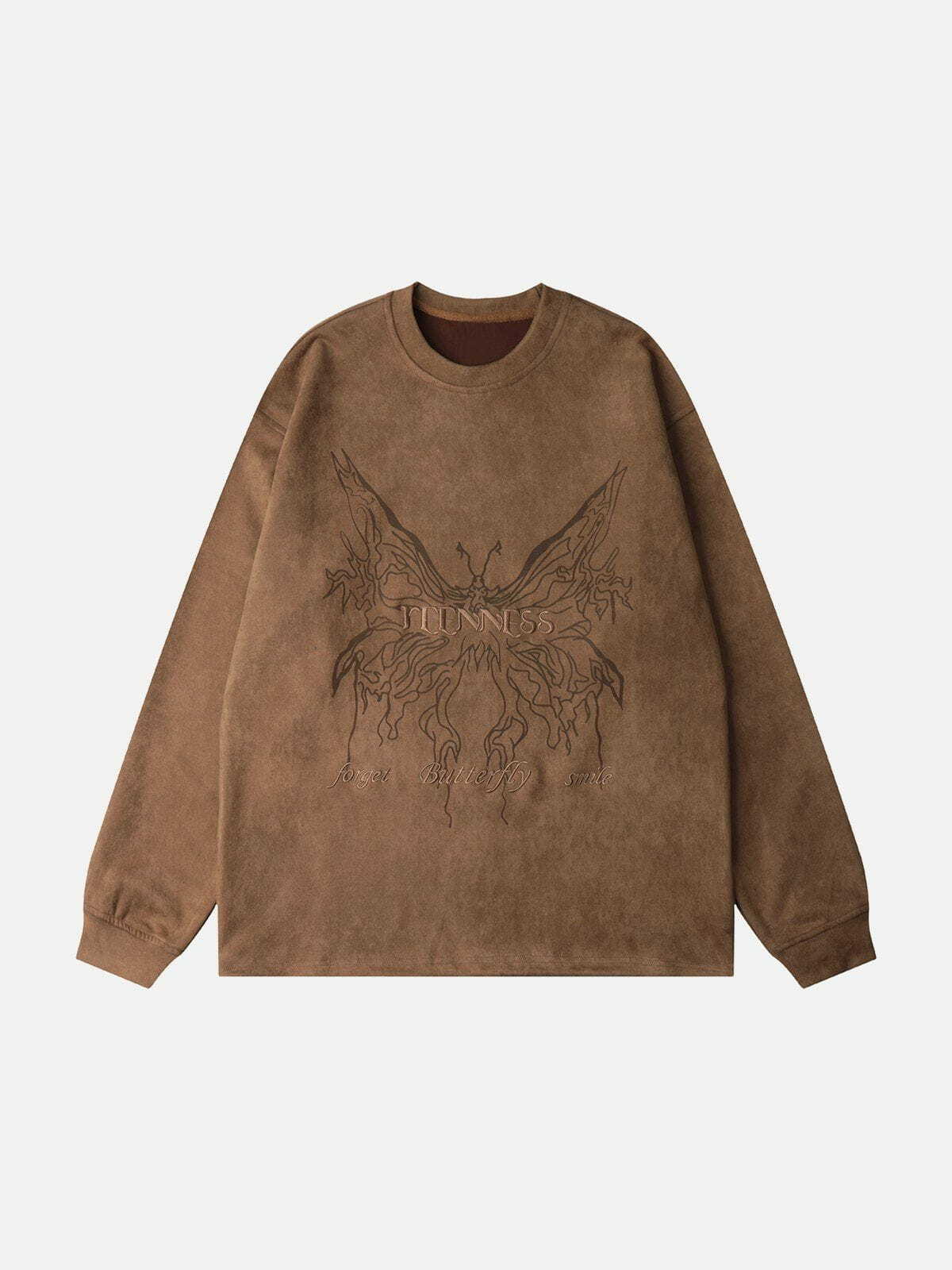 vintage butterfly print sweatshirt quirky & stylish y2k streetwear 3142