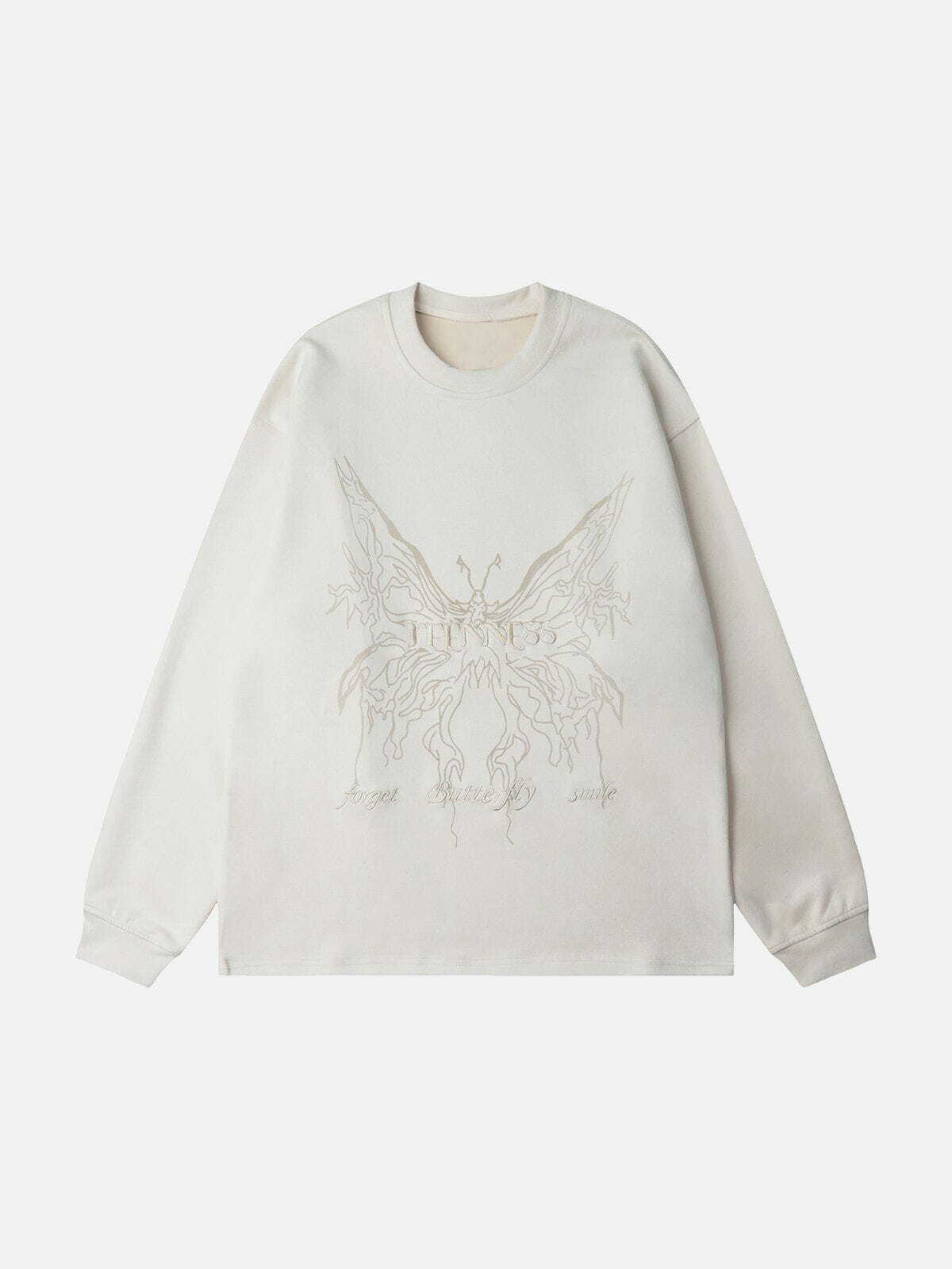 vintage butterfly print sweatshirt quirky & stylish y2k streetwear 8493