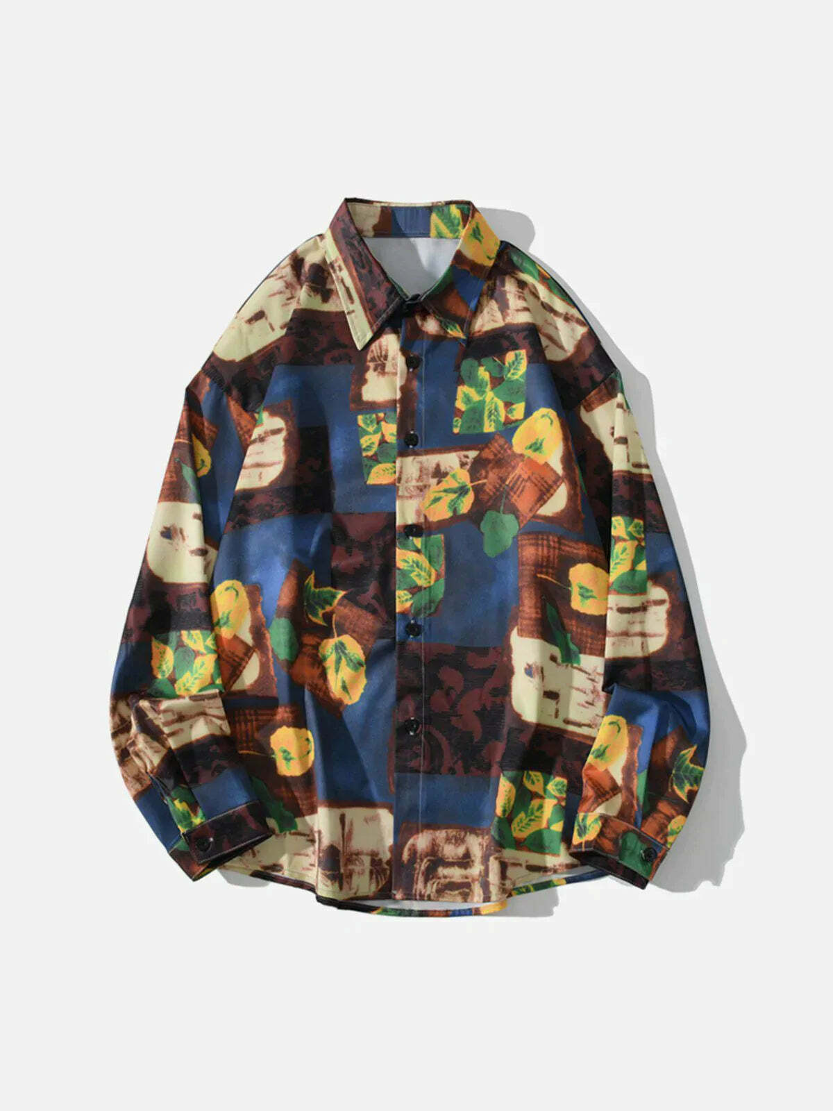vintage colorblocked longsleeve shirt retro & vibrant streetwear 4855