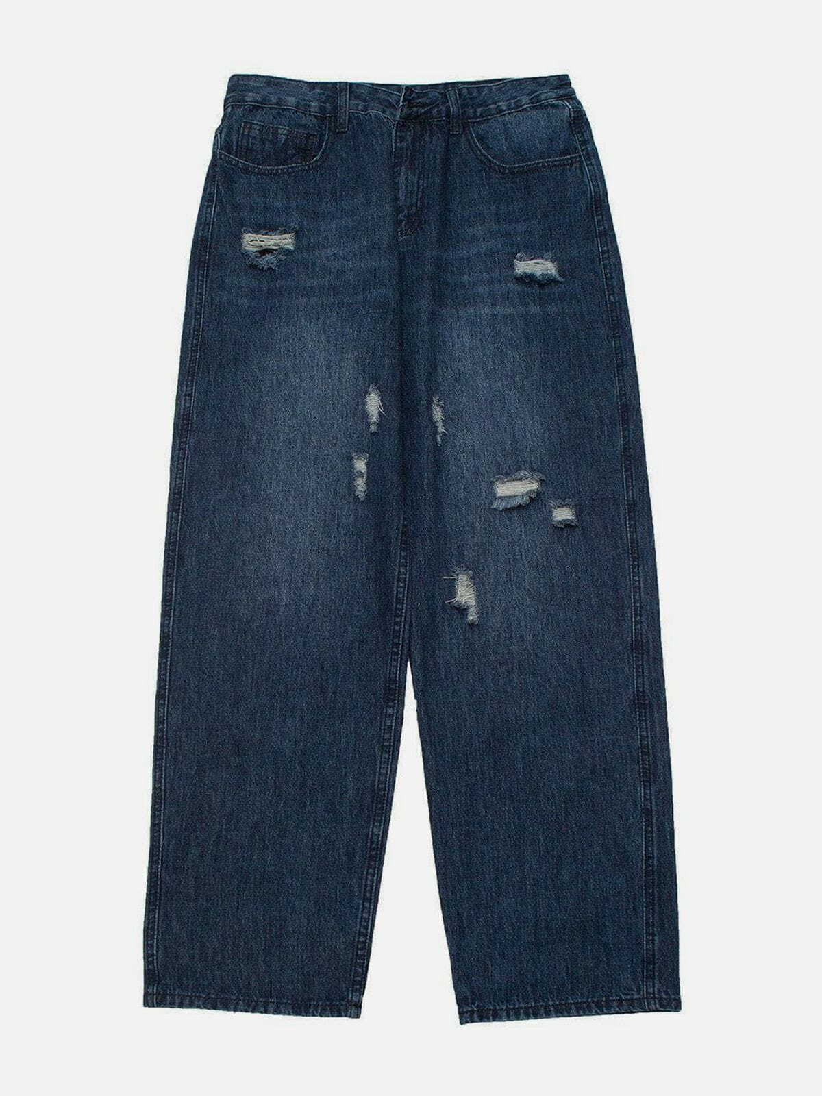 vintage denim patchwork jeans edgy streetwear essential 3192