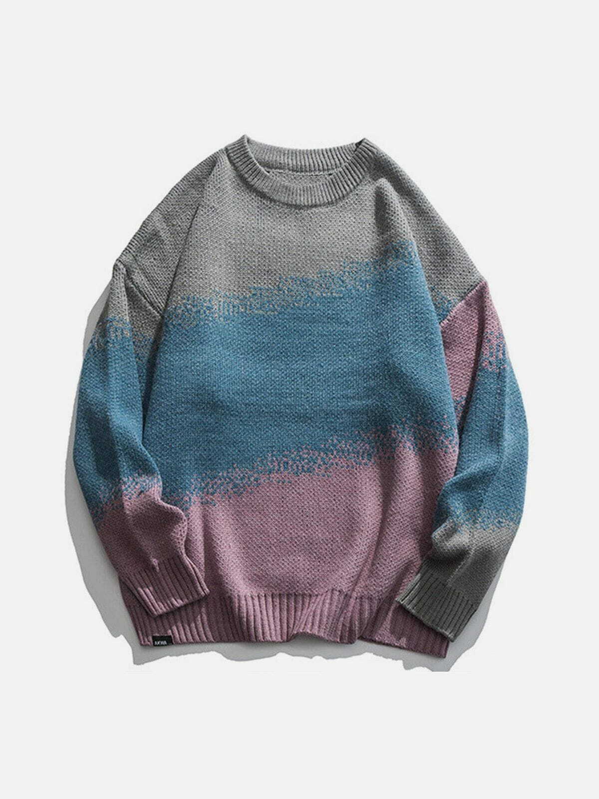 vintage gradient knit sweater edgy streetwear essential 5714