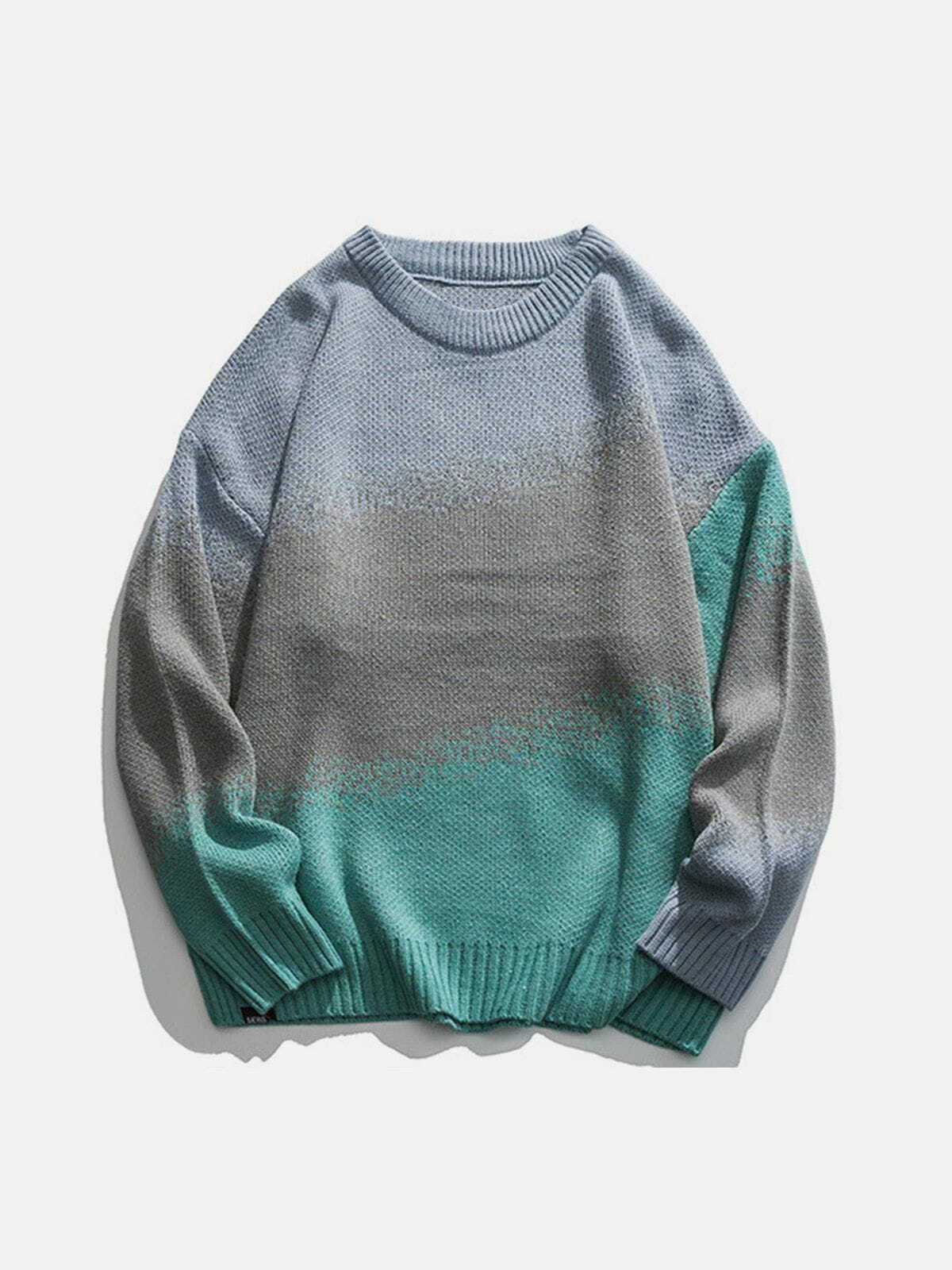 vintage gradient knit sweater edgy streetwear essential 6217