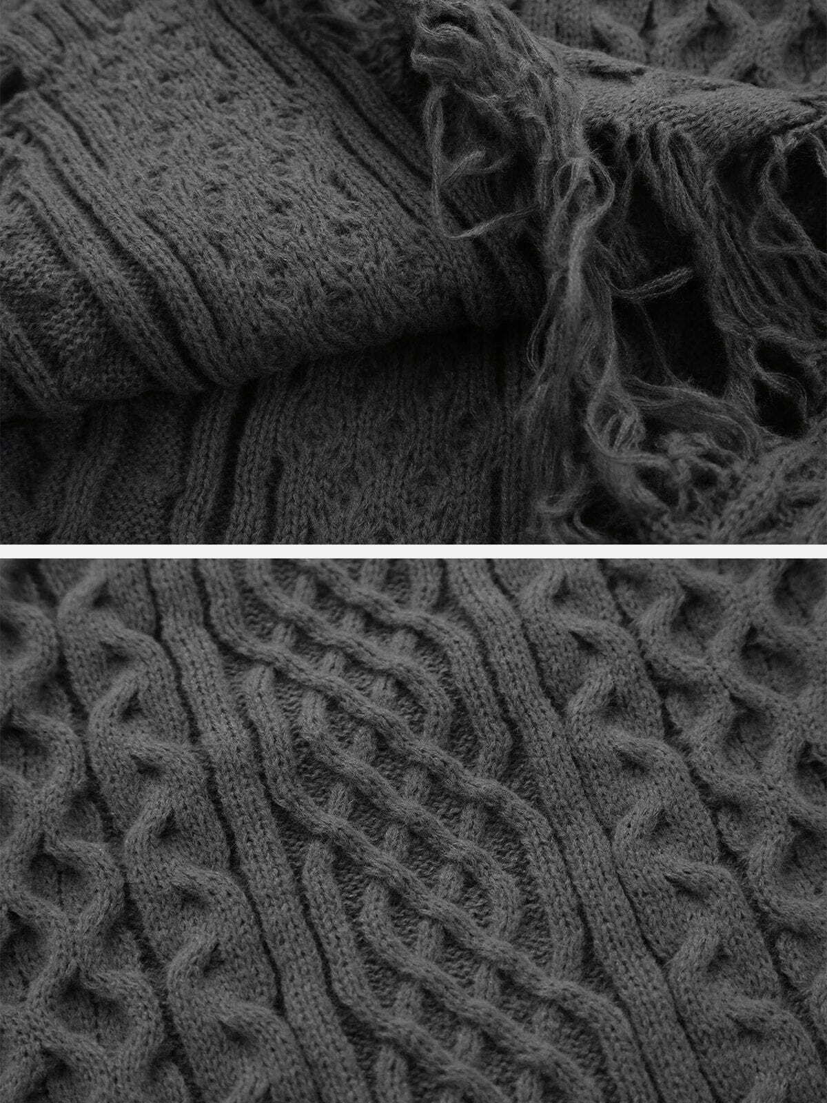 vintage hole knit sweater edgy y2k fashion icon 1136