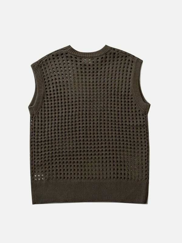 vintage knit vest retro y2k sleeveless pullover 1045