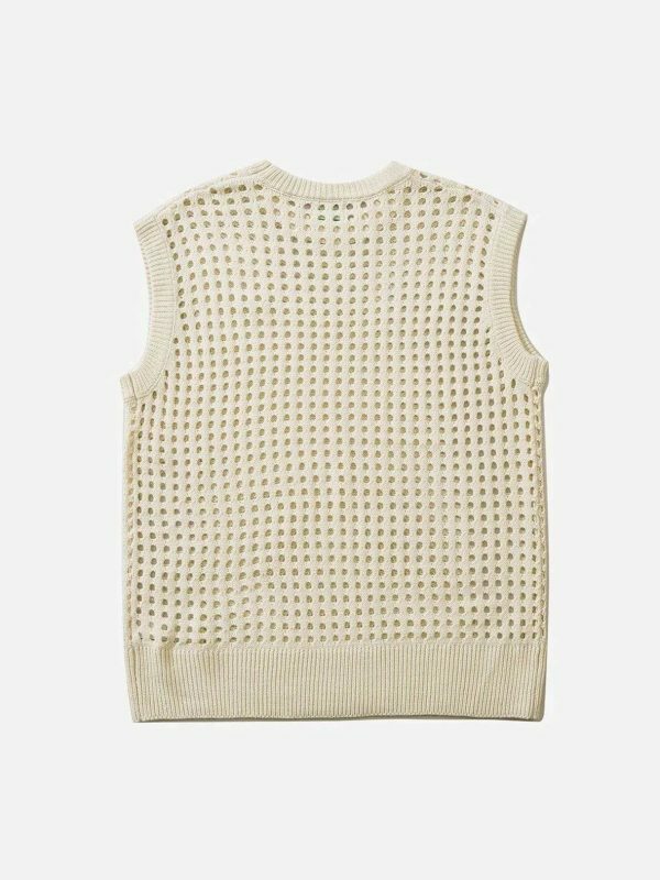 vintage knit vest retro y2k sleeveless pullover 5502