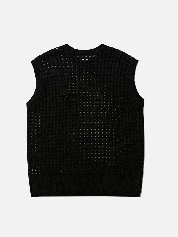 vintage knit vest retro y2k sleeveless pullover 7339