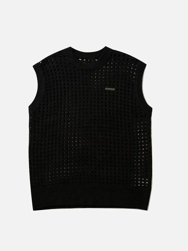 vintage knit vest retro y2k sleeveless pullover 8638