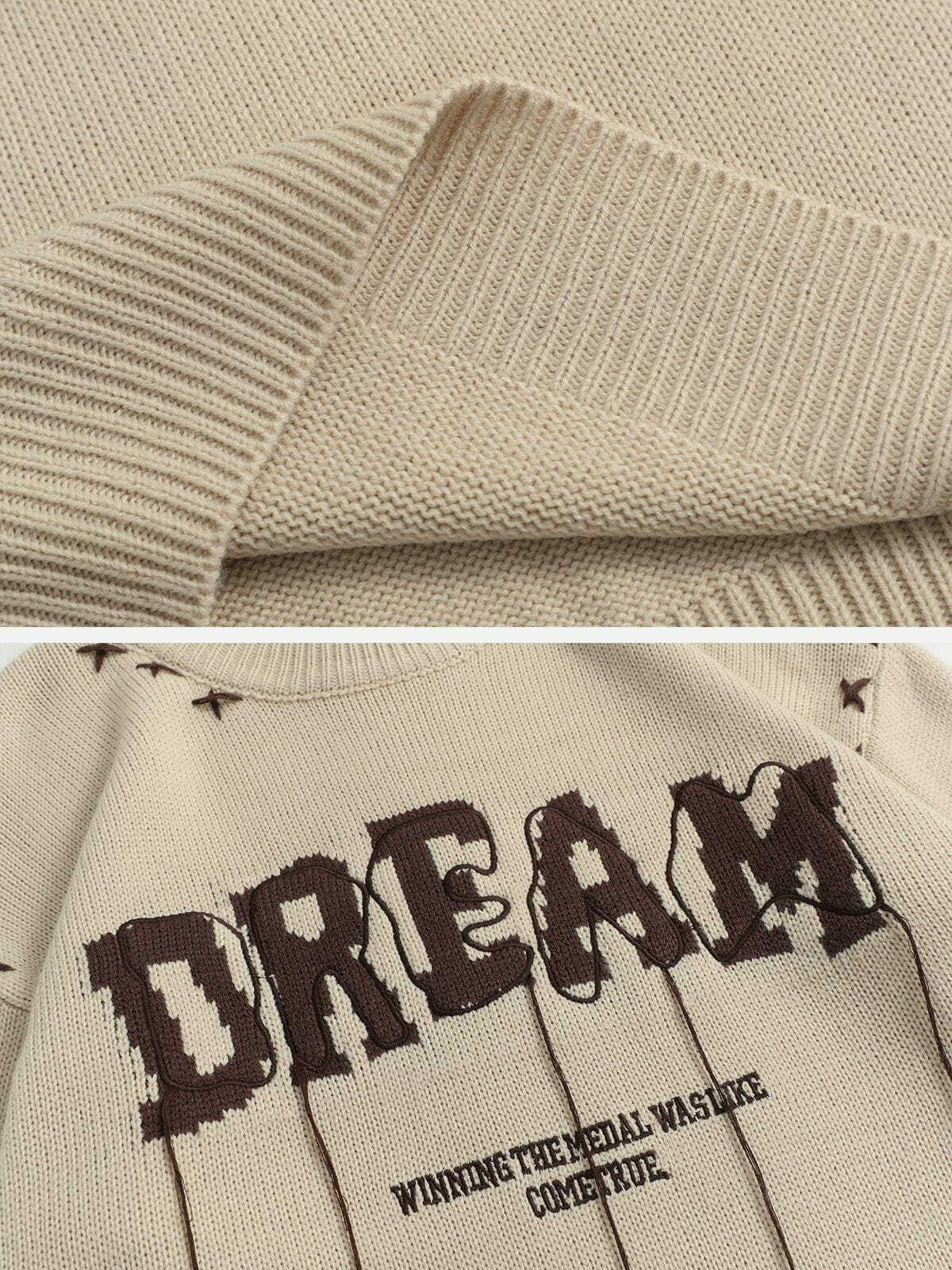 vintage letter line sweater retro streetwear statement 1469