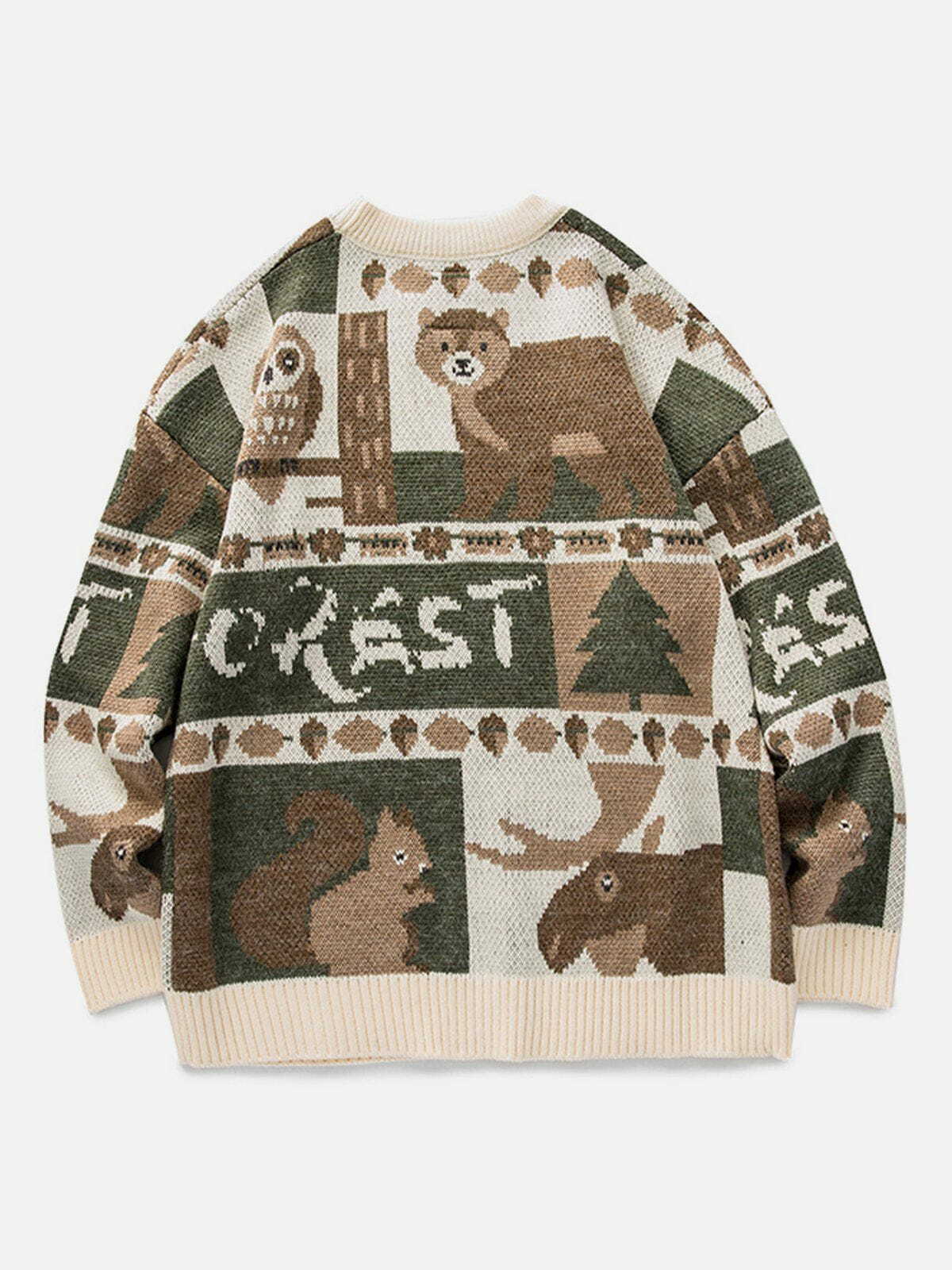 vintage owl bear sweater quirky y2k knitwear icon 2610