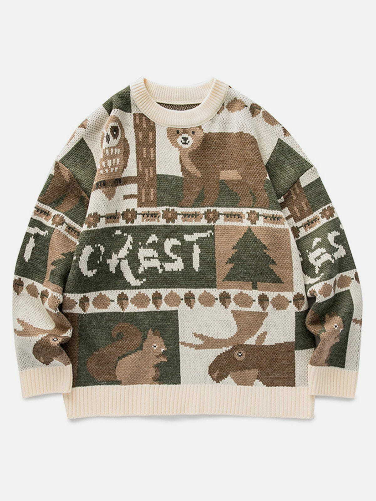vintage owl bear sweater quirky y2k knitwear icon 5430