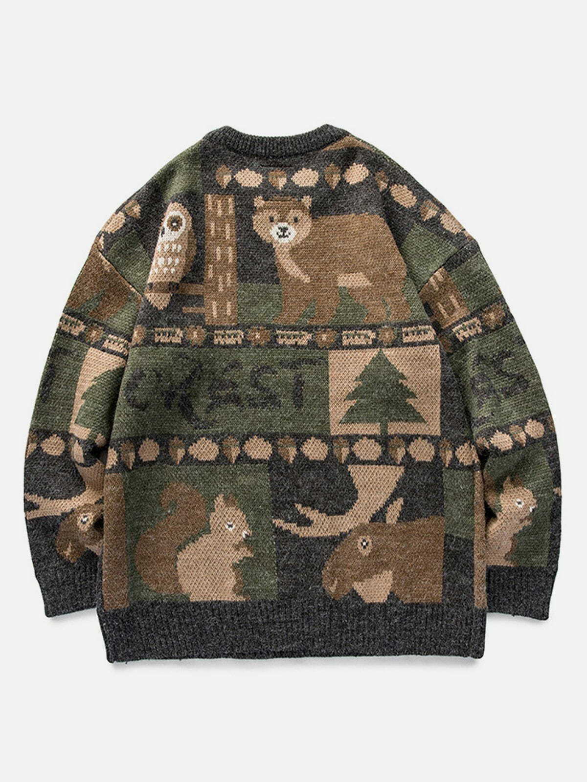 vintage owl bear sweater quirky y2k knitwear icon 7613