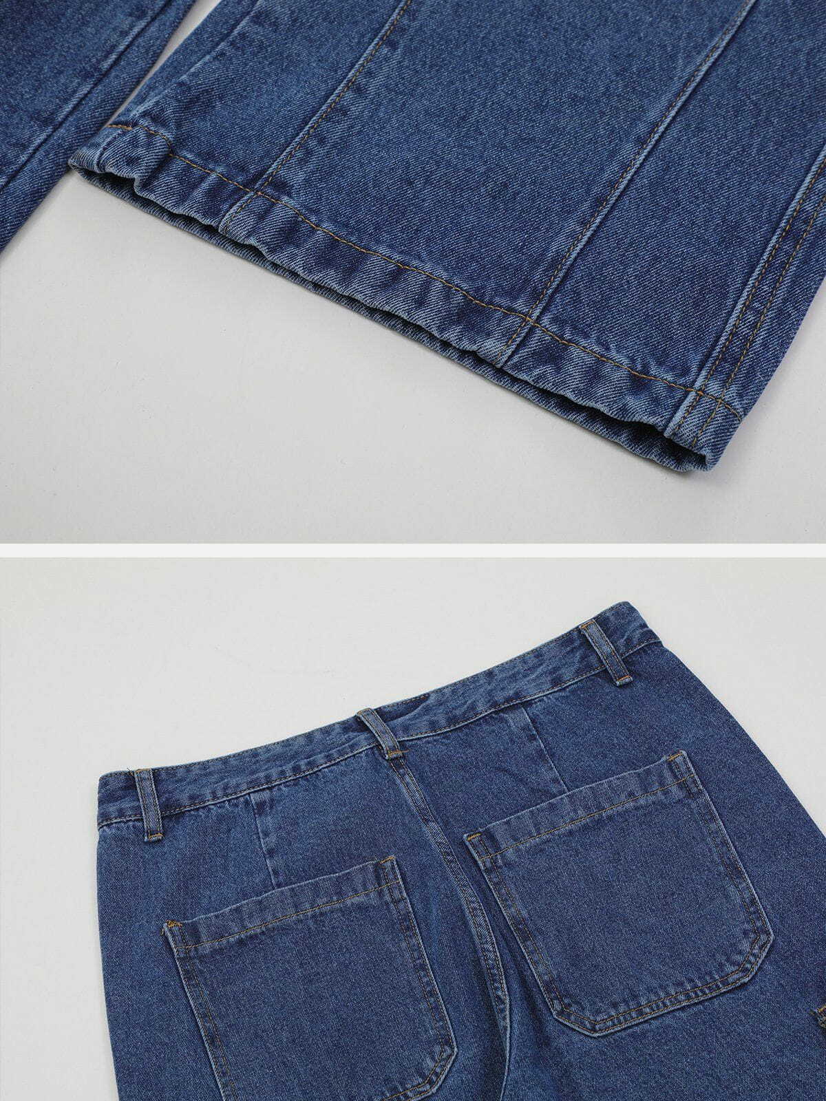 vintage patched pocket jeans edgy y2k streetwear 1497