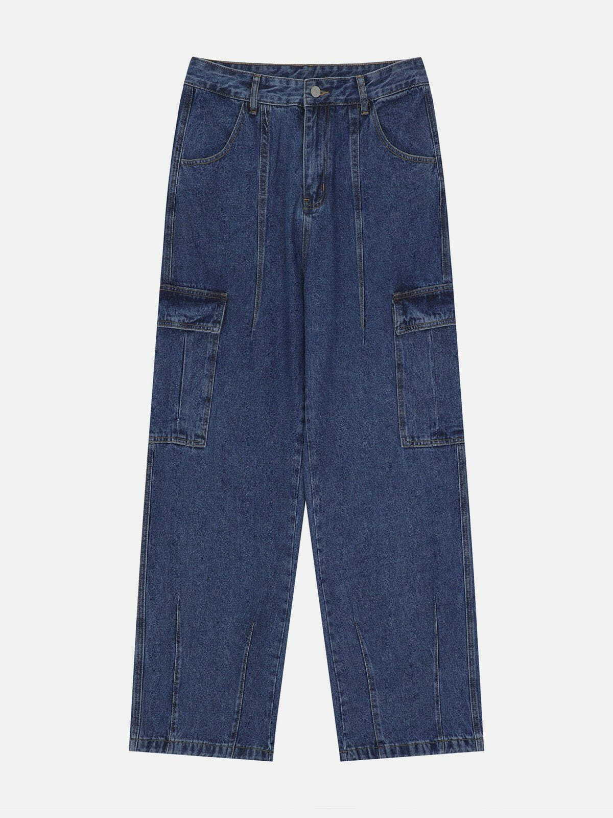 vintage patched pocket jeans edgy y2k streetwear 7531