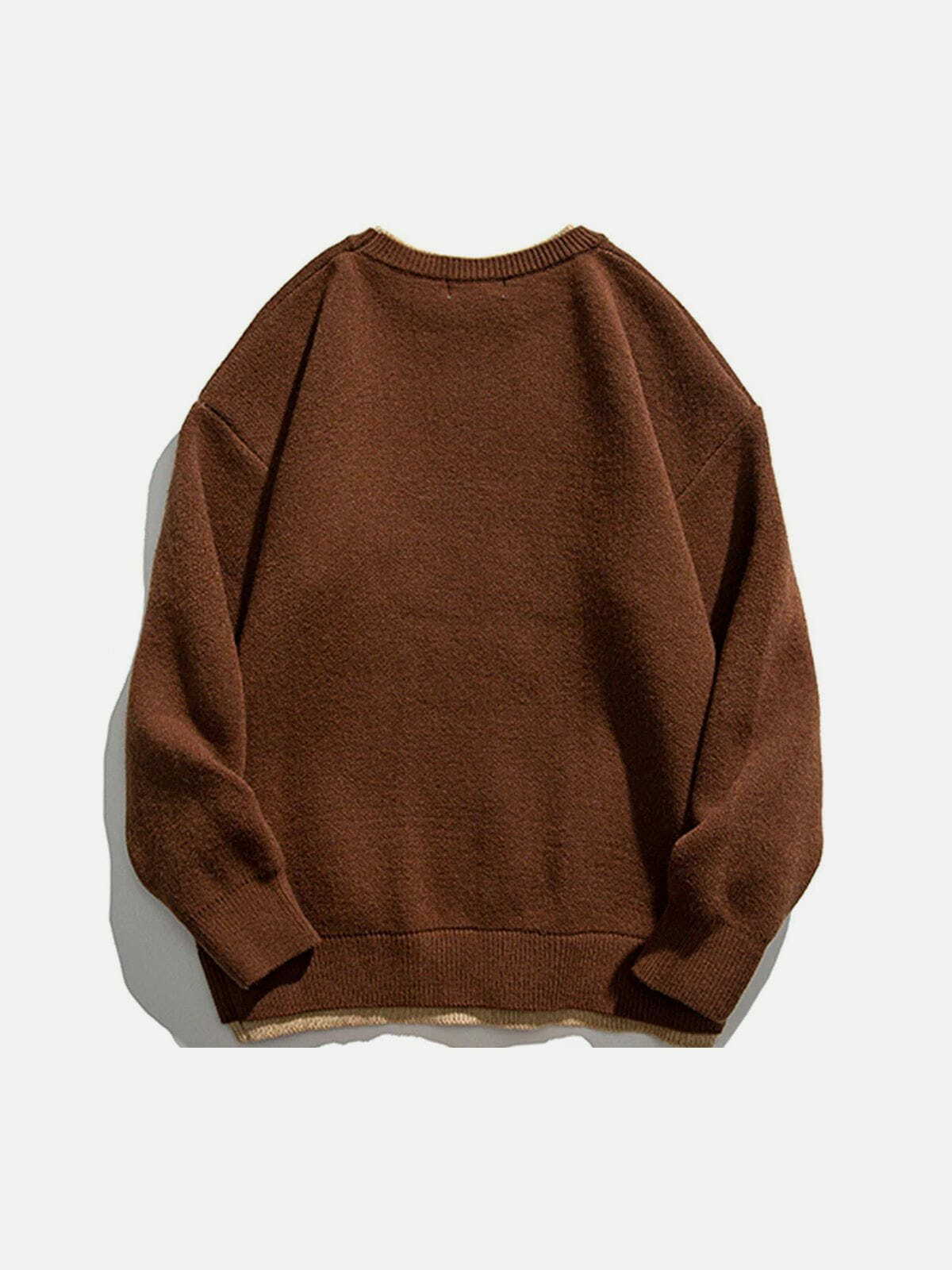vintage twotone knit sweater retro streetwear icon 1128