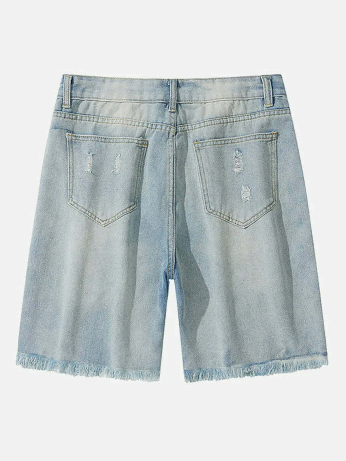 vintage washed denim shorts retro & urban style 7831