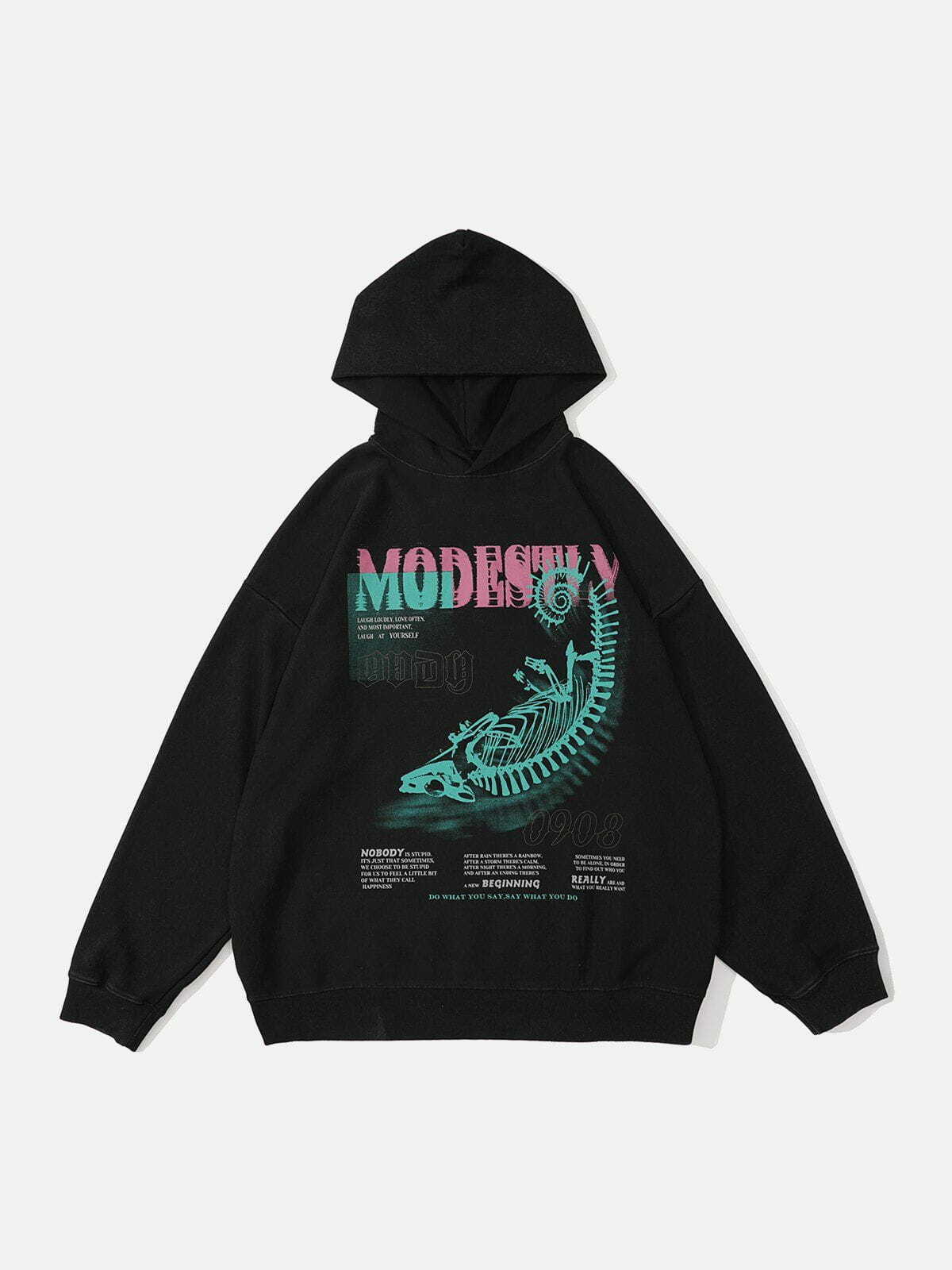 washed chronofossil print hoodie edgy streetwear 1458