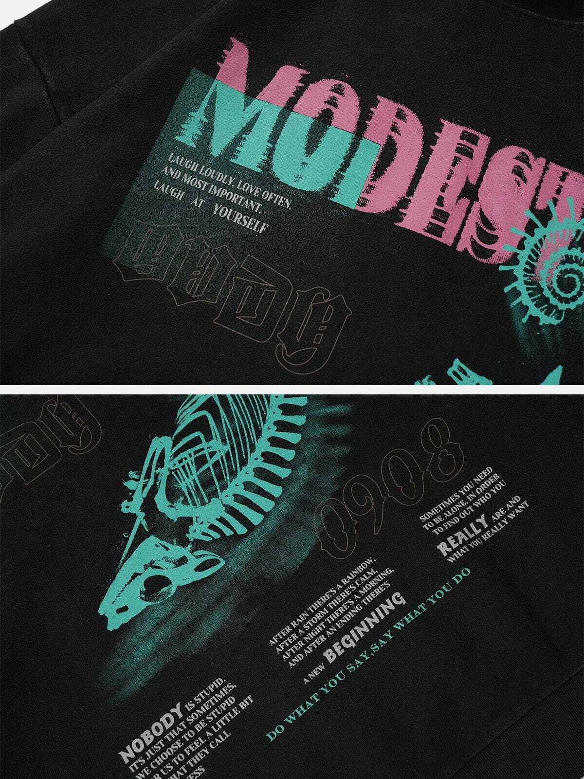 washed chronofossil print hoodie edgy streetwear 7711