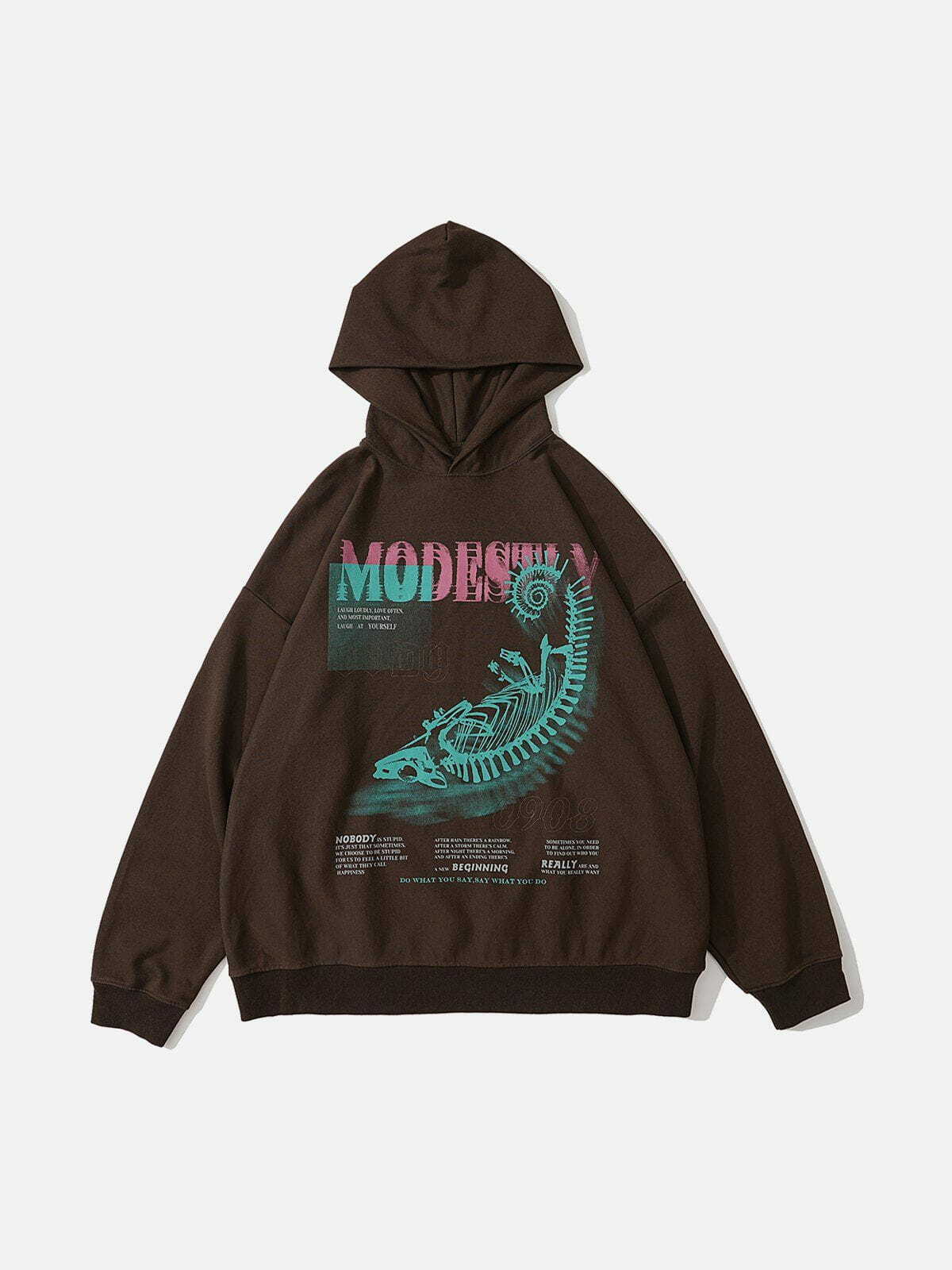 washed chronofossil print hoodie edgy streetwear 8434