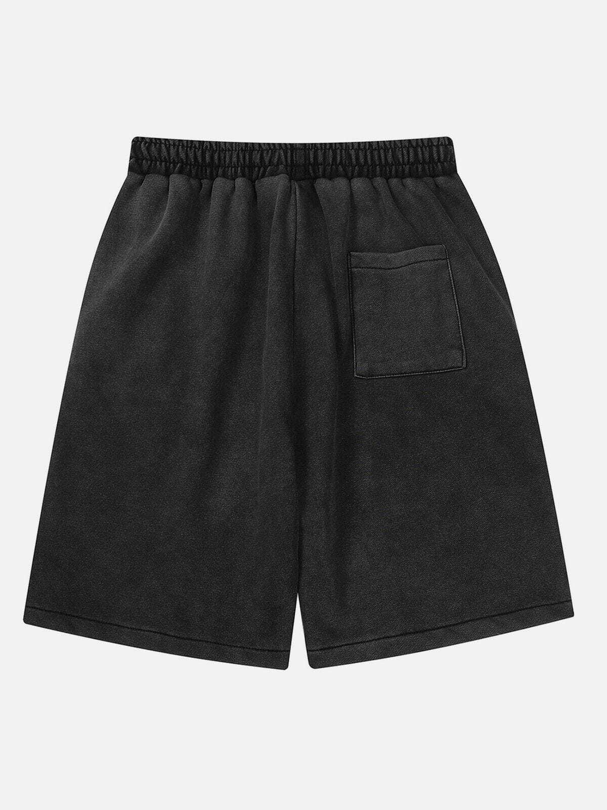 washed denim cargo shorts edgy & urban style 4996
