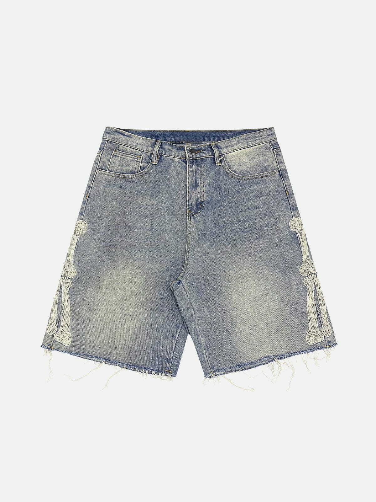 washed denim cutoff shorts edgy vintage grunge chic 1270
