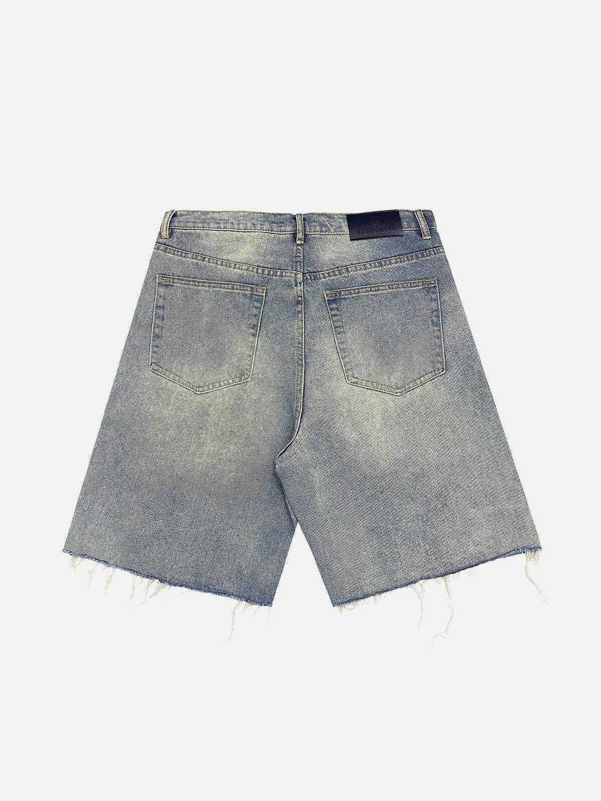 washed denim cutoff shorts edgy vintage grunge chic 5534