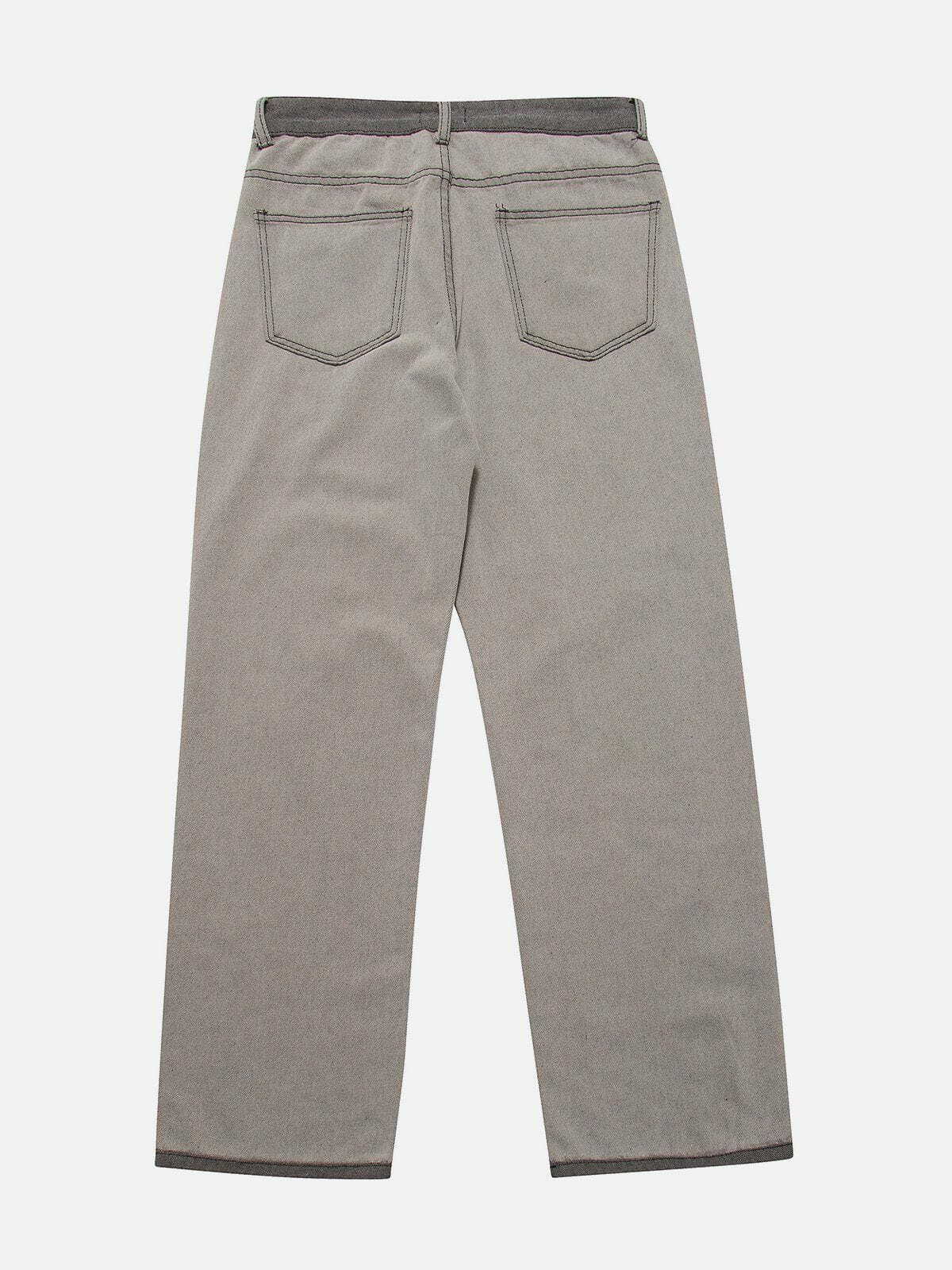 washed hole design jeans edgy & distinctive denim 6880