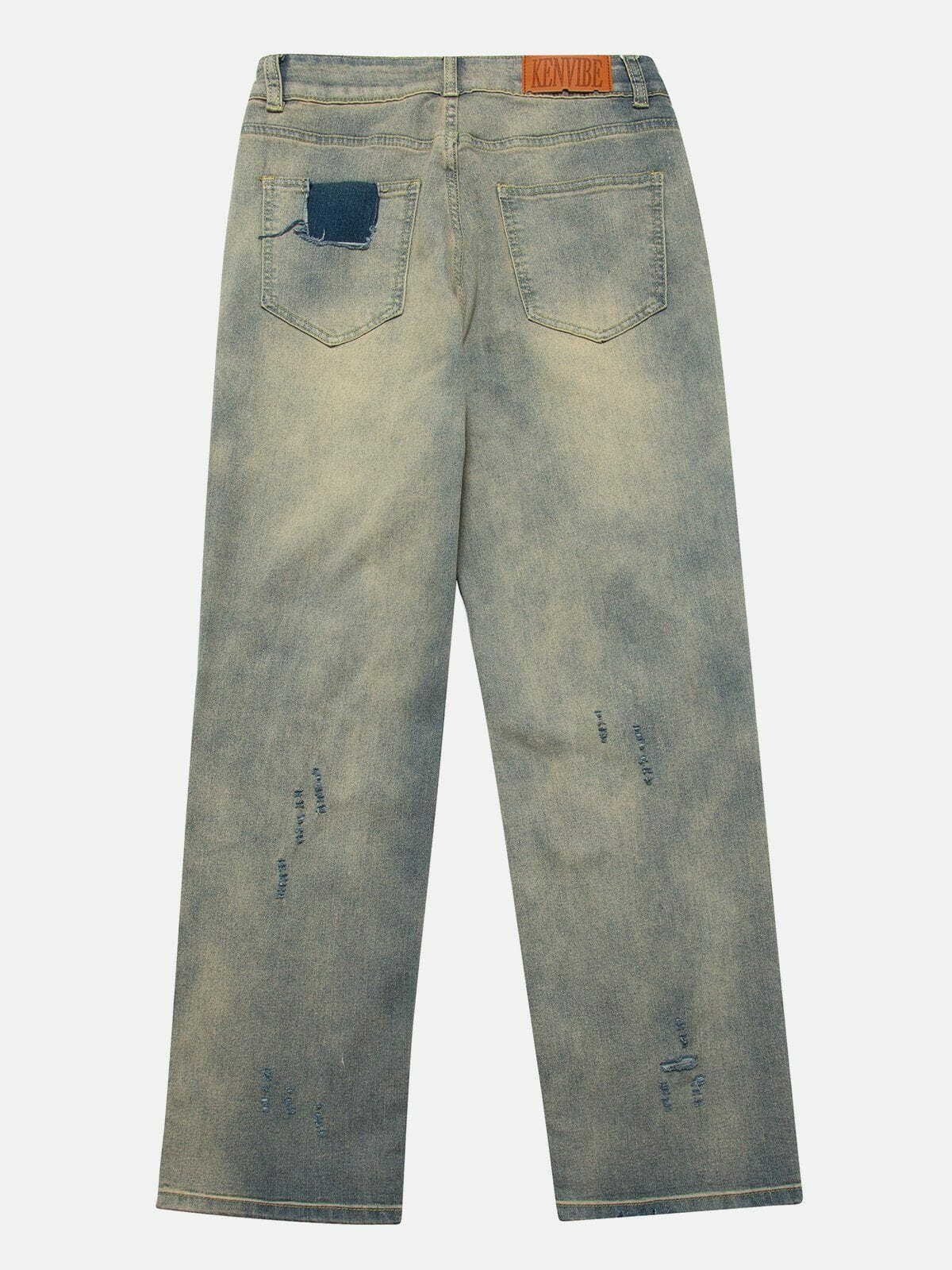 washed hole jeans edgy & retro streetwear 5975
