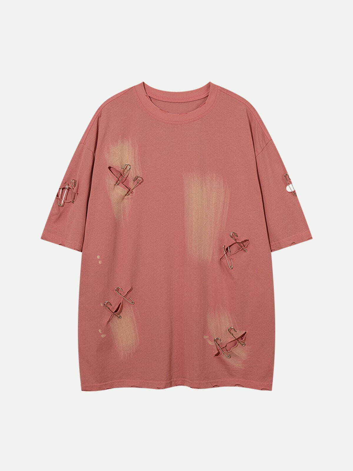 washed holes distressed tee edgy streetwear essential 1034