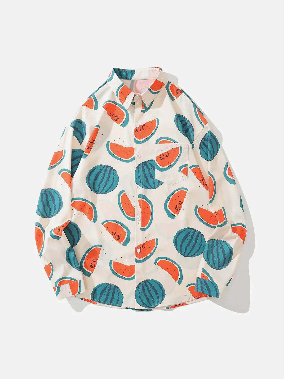 watermelon print longsleeved shirt vibrant y2k streetwear essential 5056