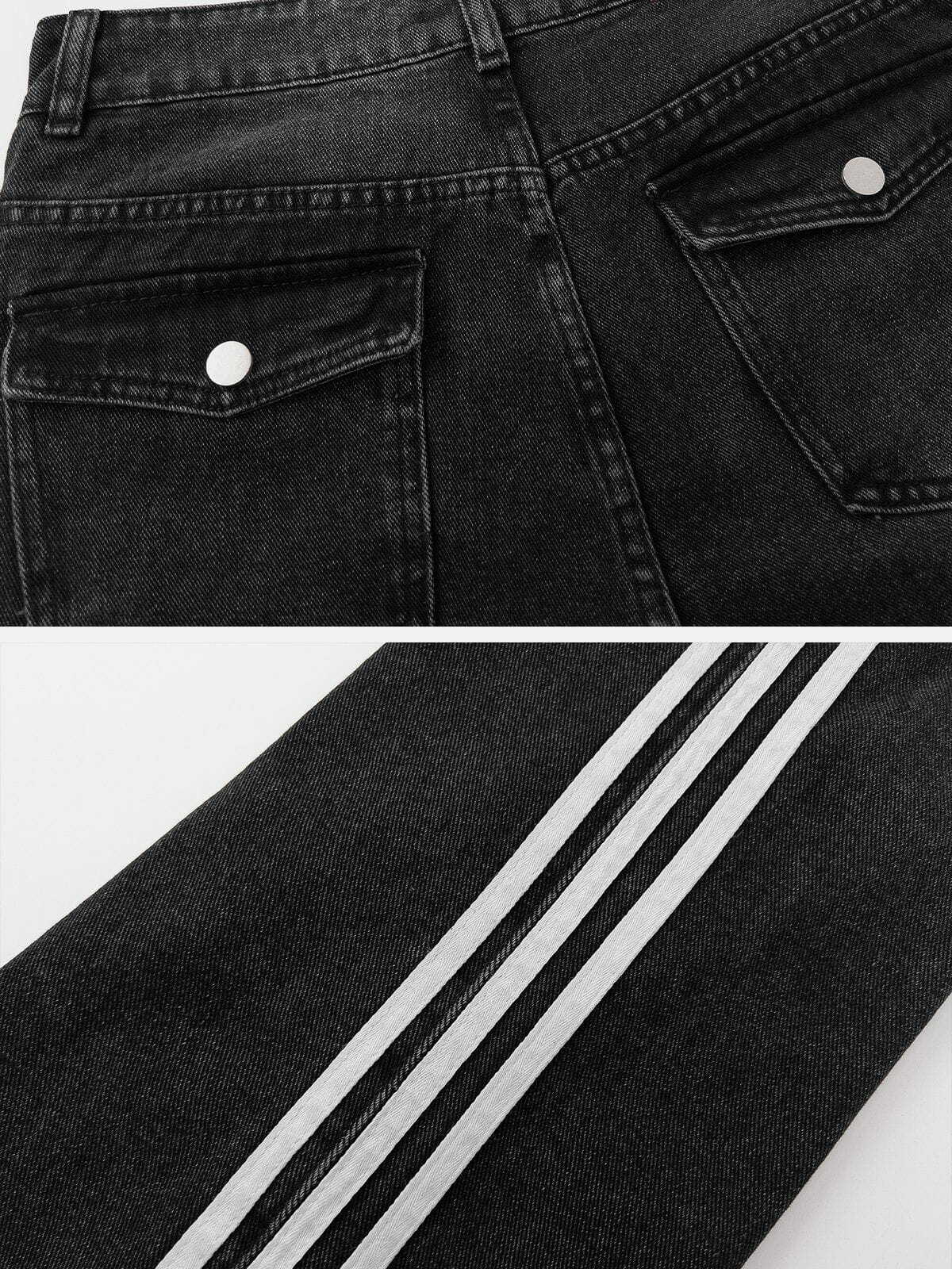 waterwash side stripes jeans edgy urban denim 8482
