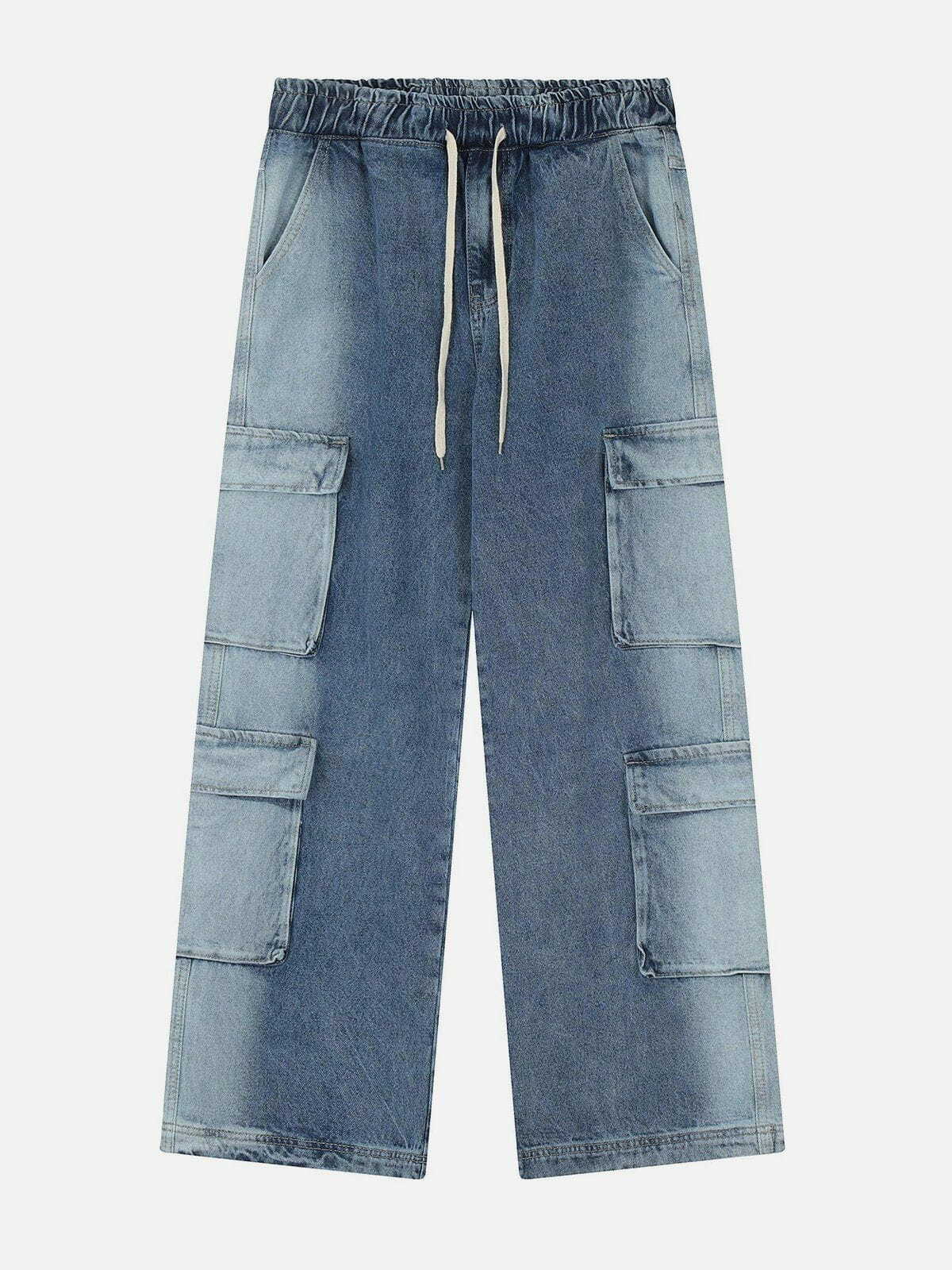 waterwashed multipocket jeans edgy & functional streetwear 4183