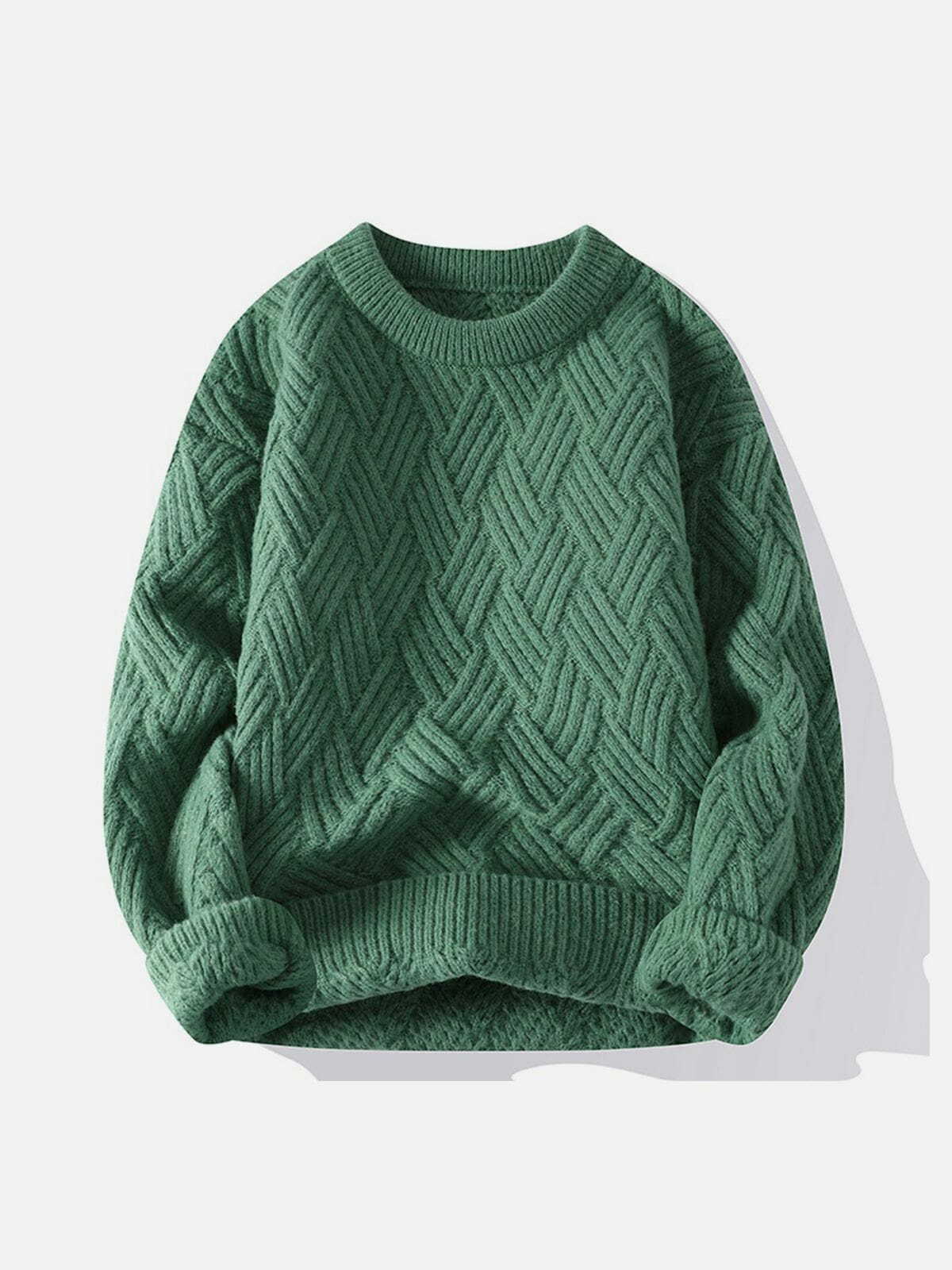 weave texture cozy sweater urban streetwear essential 8239