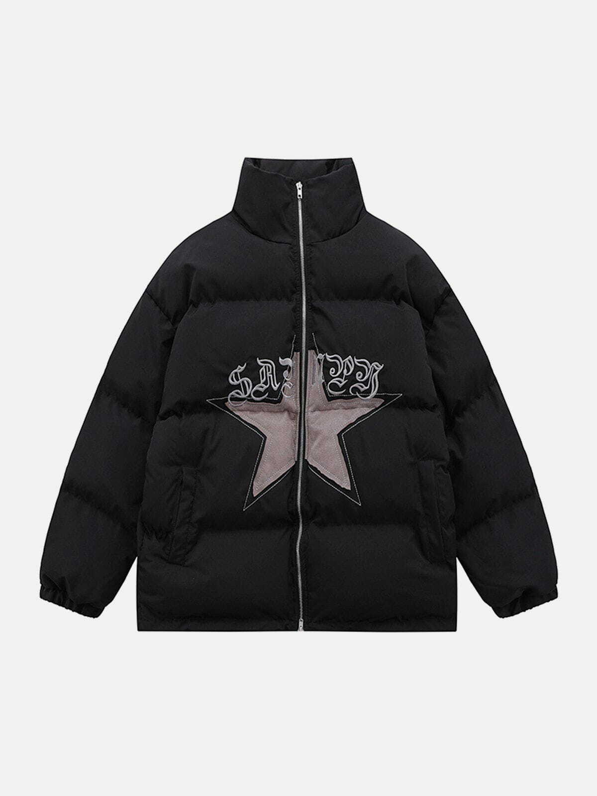 winter coat star labeling embroidery edgy & retro 3825