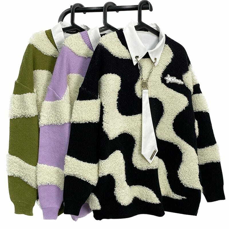y2k flocking sweater edgy design & retro vibes 4458