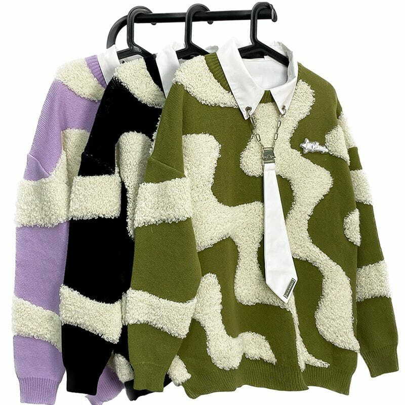 y2k flocking sweater edgy design & retro vibes 6078