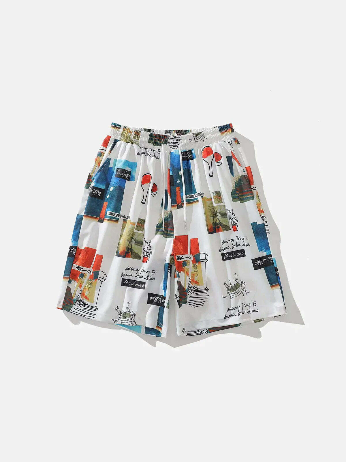 y2k letter print beach shorts retro streetwear chic 6778