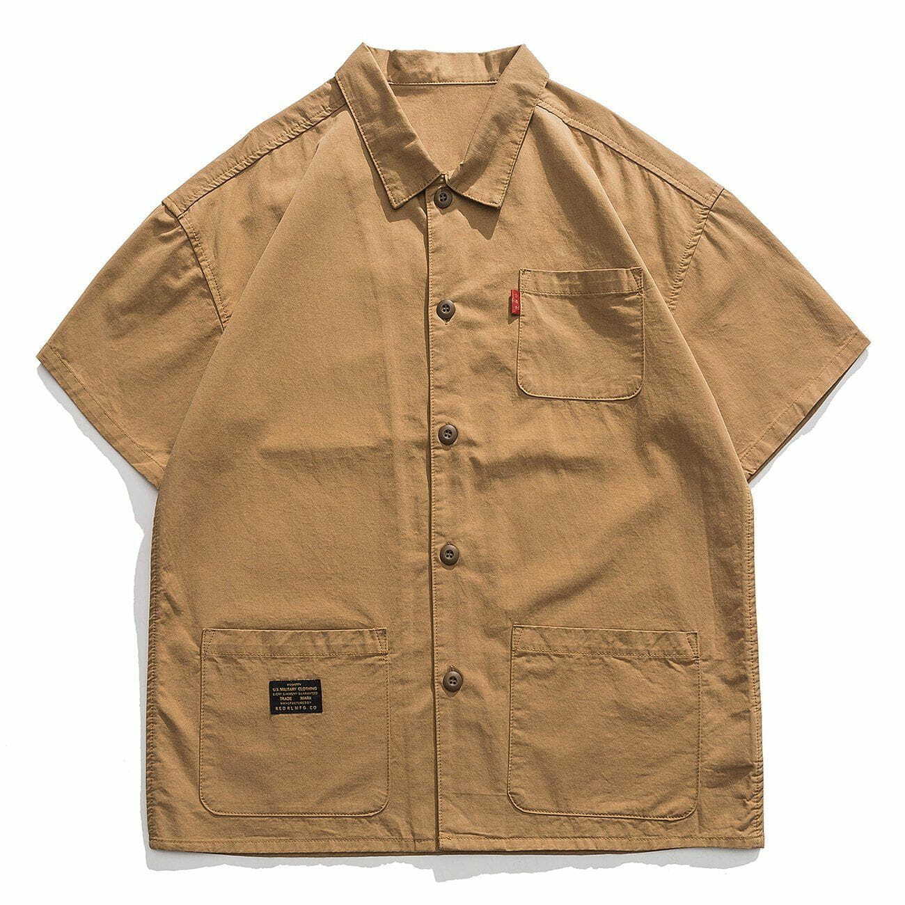 y2k loose tooling short sleeve shirt urban vintage comfort 8040