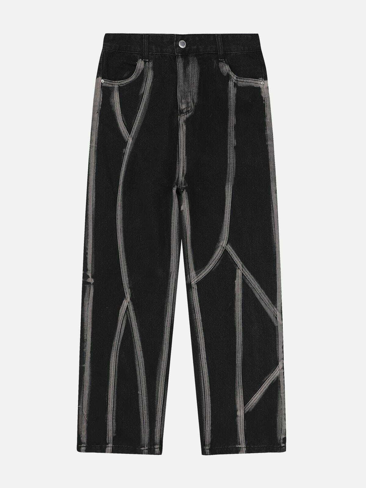 y2k urban line segment jeans sleek & edgy streetwear 6592