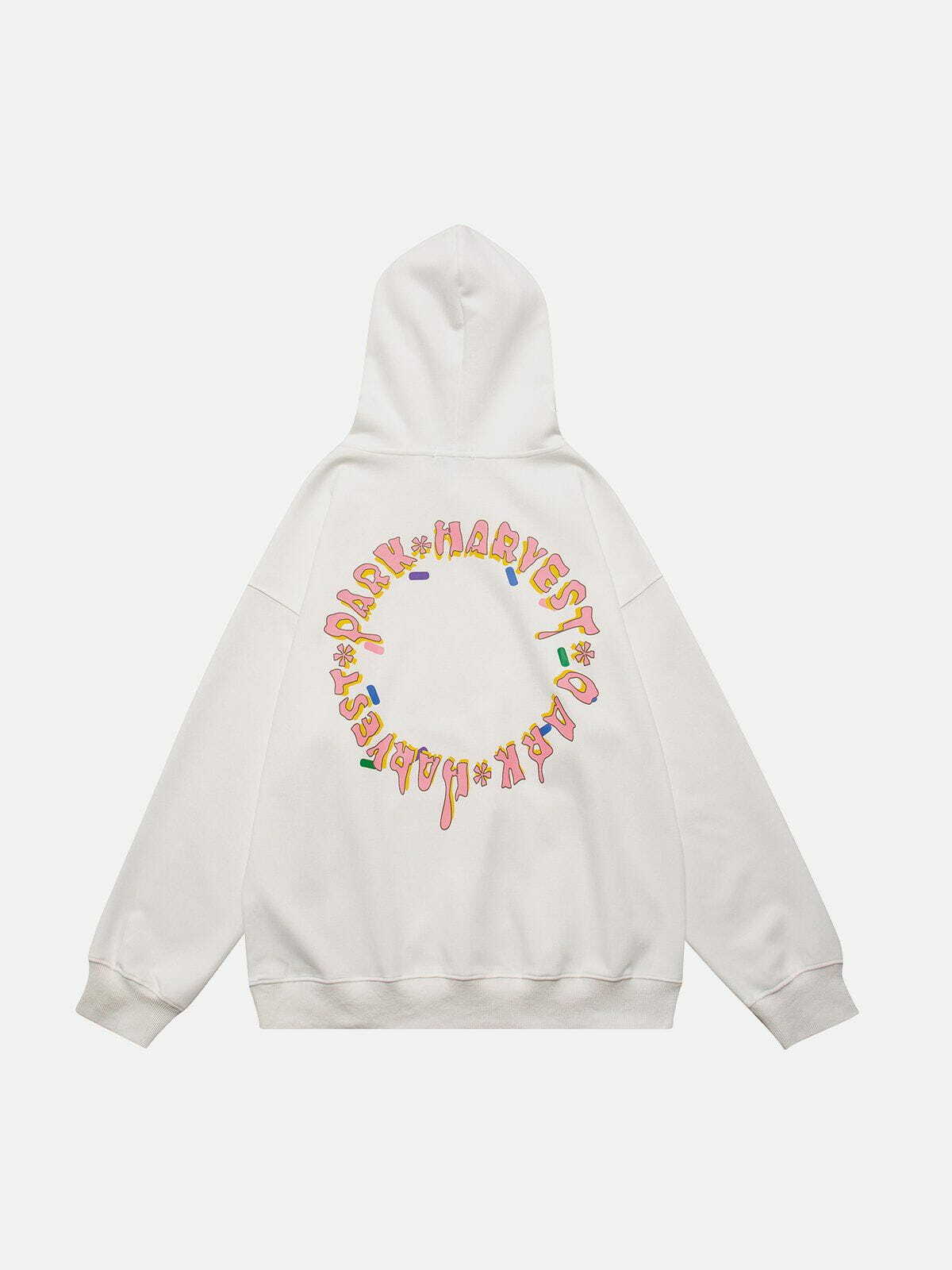 youthful circle letters hoodie vibrant streetwear 1913