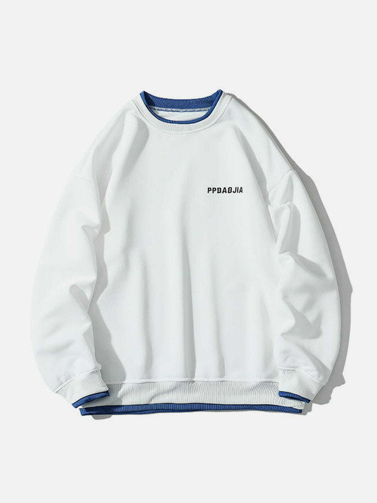 youthful fake two sweatshirt edgy  retro streetwear top 4041