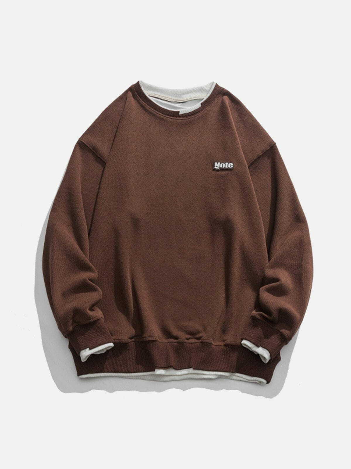 youthful fake two sweatshirt edgy  retro streetwear top 6525
